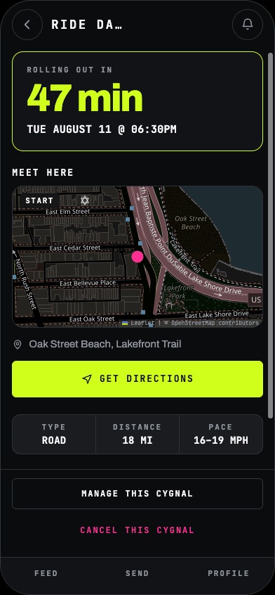 Ride day screen